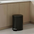 SOGA 2X Foot Pedal Stainless Steel Rubbish Recycling Garbage Waste Trash Bin Round 12L Black