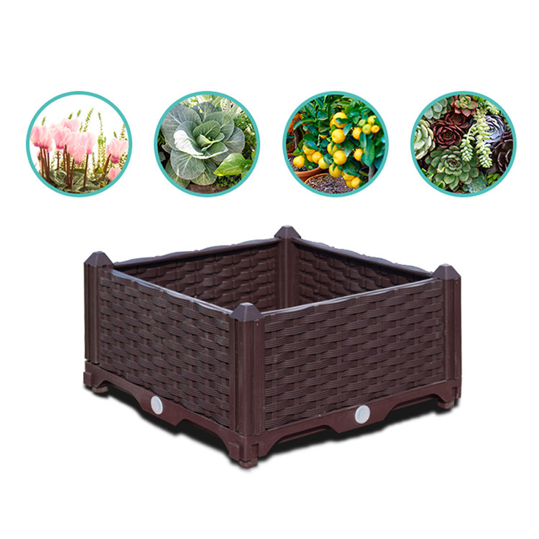 SOGA 200cm Raised Planter Box – Outdoor Plastic Garden Bed for Vegetables, Herbs & Flowers