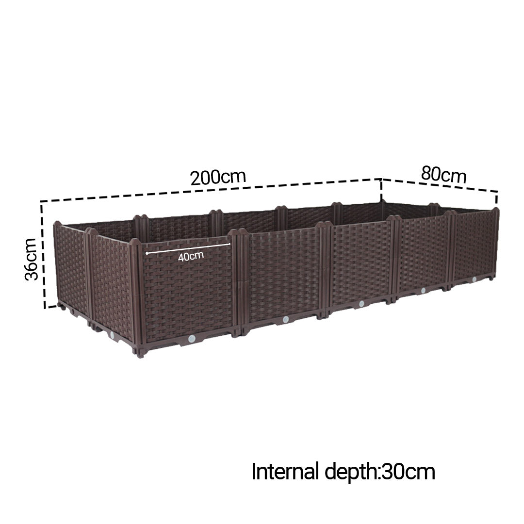 SOGA 200cm Raised Planter Box – Outdoor Plastic Garden Bed for Vegetables, Herbs & Flowers