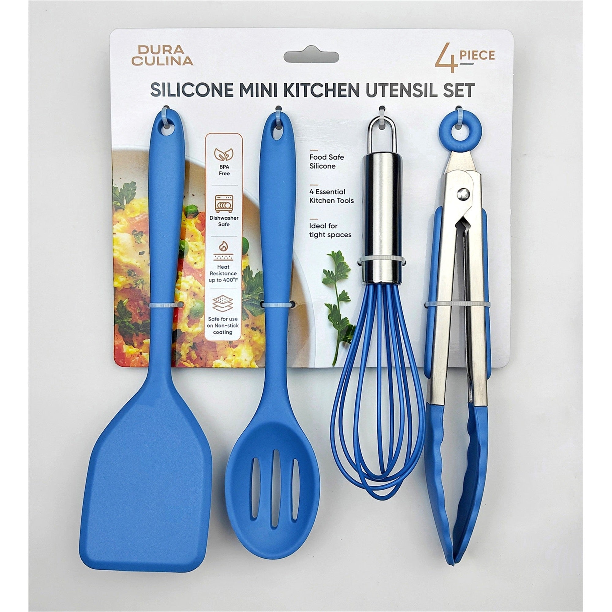 4-Piece Blue Mini Silicone Tool Set – Versatile, Non-Stick, and Stylish