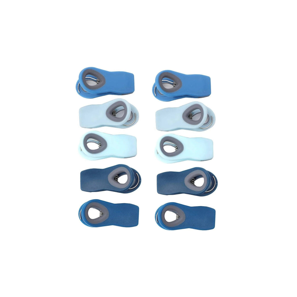 10-Piece Magnetic Bag Clip Set, Multi Blue
