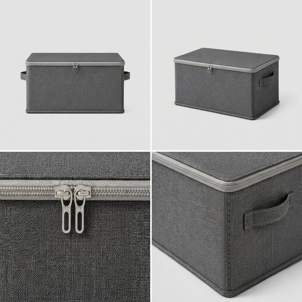 SOGA (38x26x15cm) Grey Fabric Storage Box Home Organizer (Medium)
