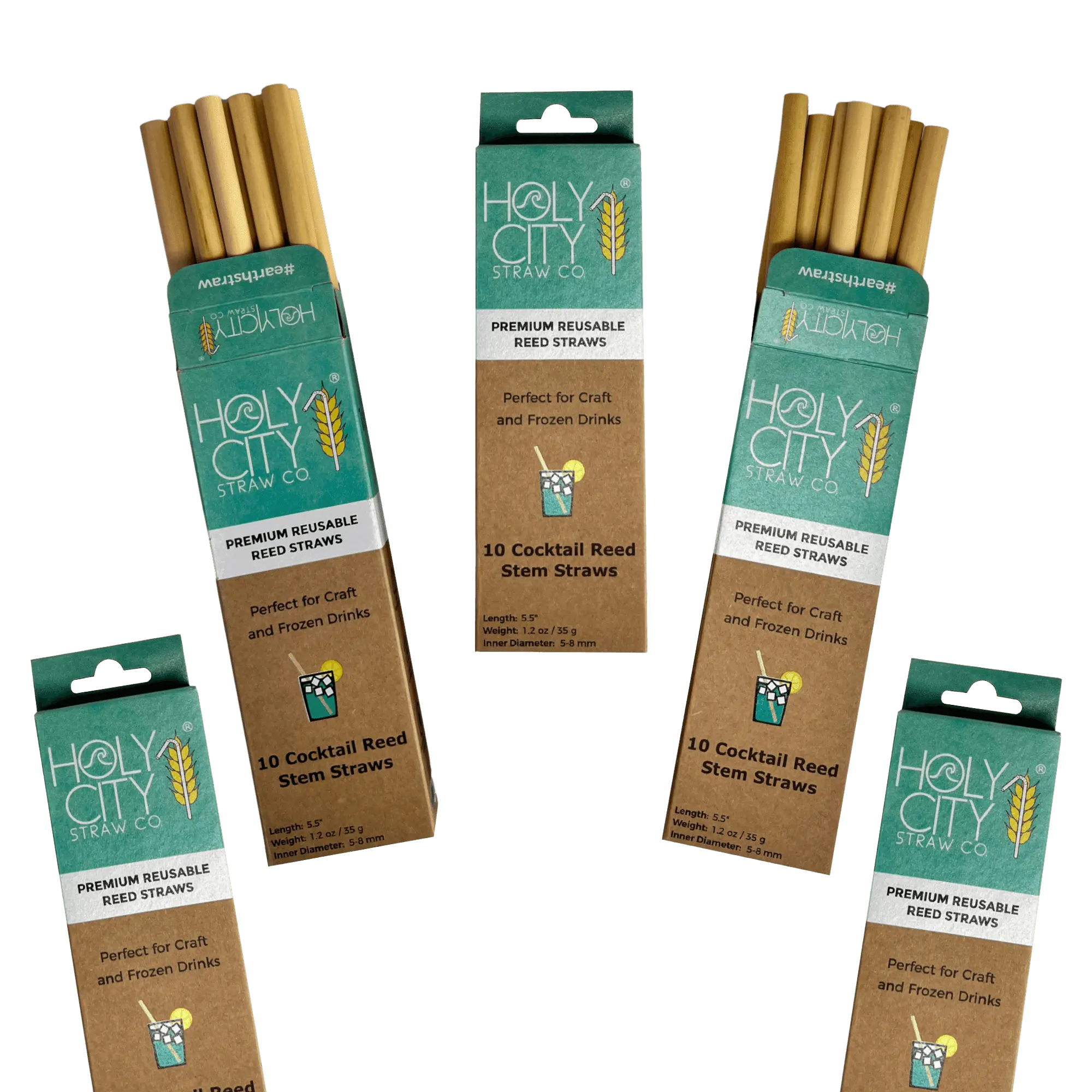 5.5" Jumbo Reed Straws | 10ct. | 5 Pack Bundle