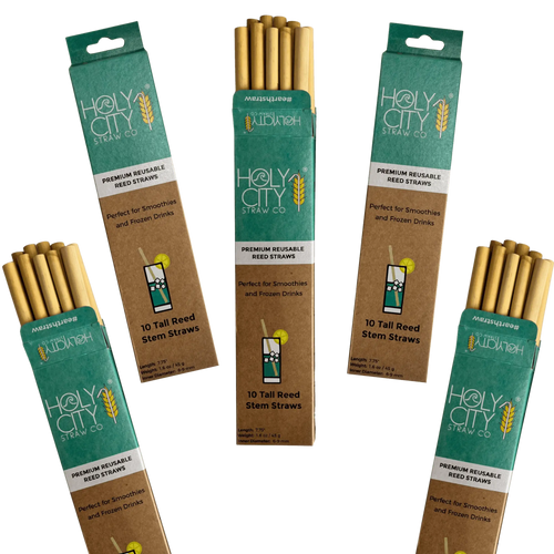 7.9" Jumbo Reed Straws | 10CT. | - 5 Pack Bundle