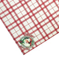 Charlo's Christmas Cloth Napkins Set of 4 Plaid Santa Claus Beige Red 16" by 16"