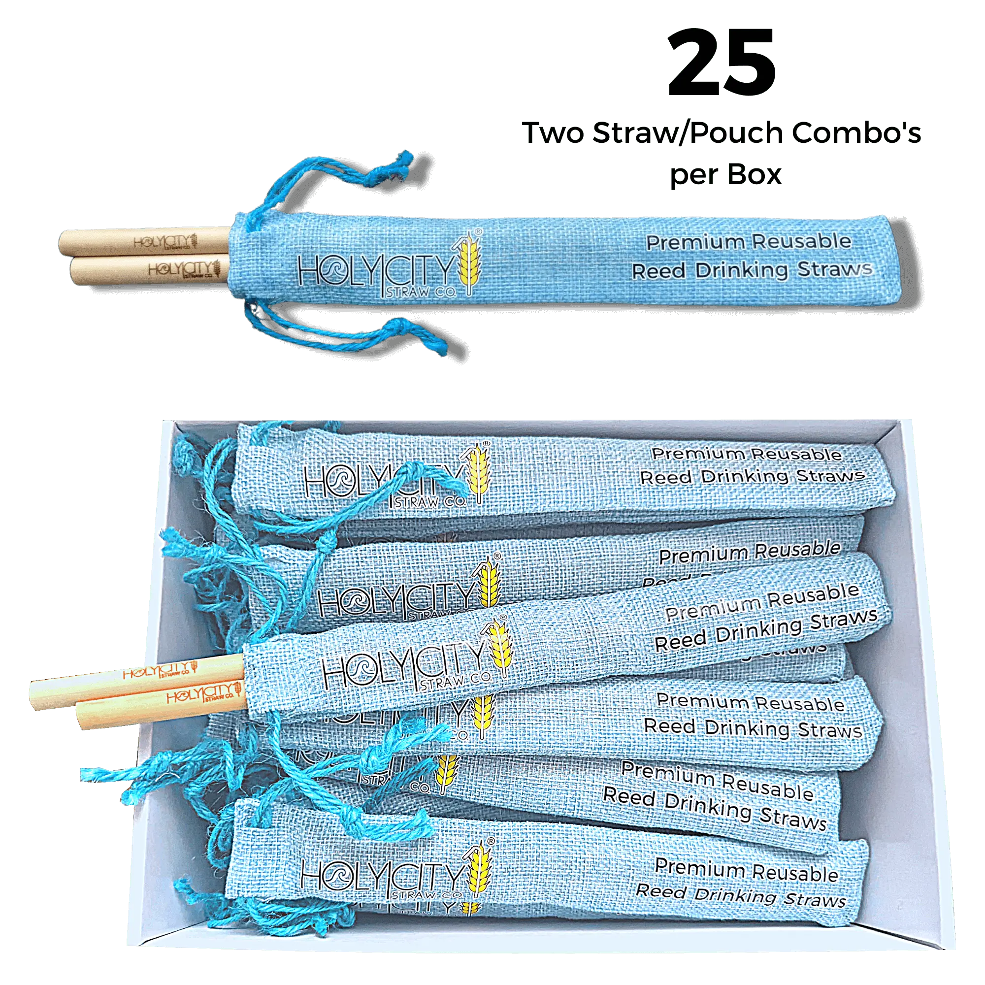 7.9" Jumbo Reed Straw/Pouch Combo | Inner Pack | 25ct.
