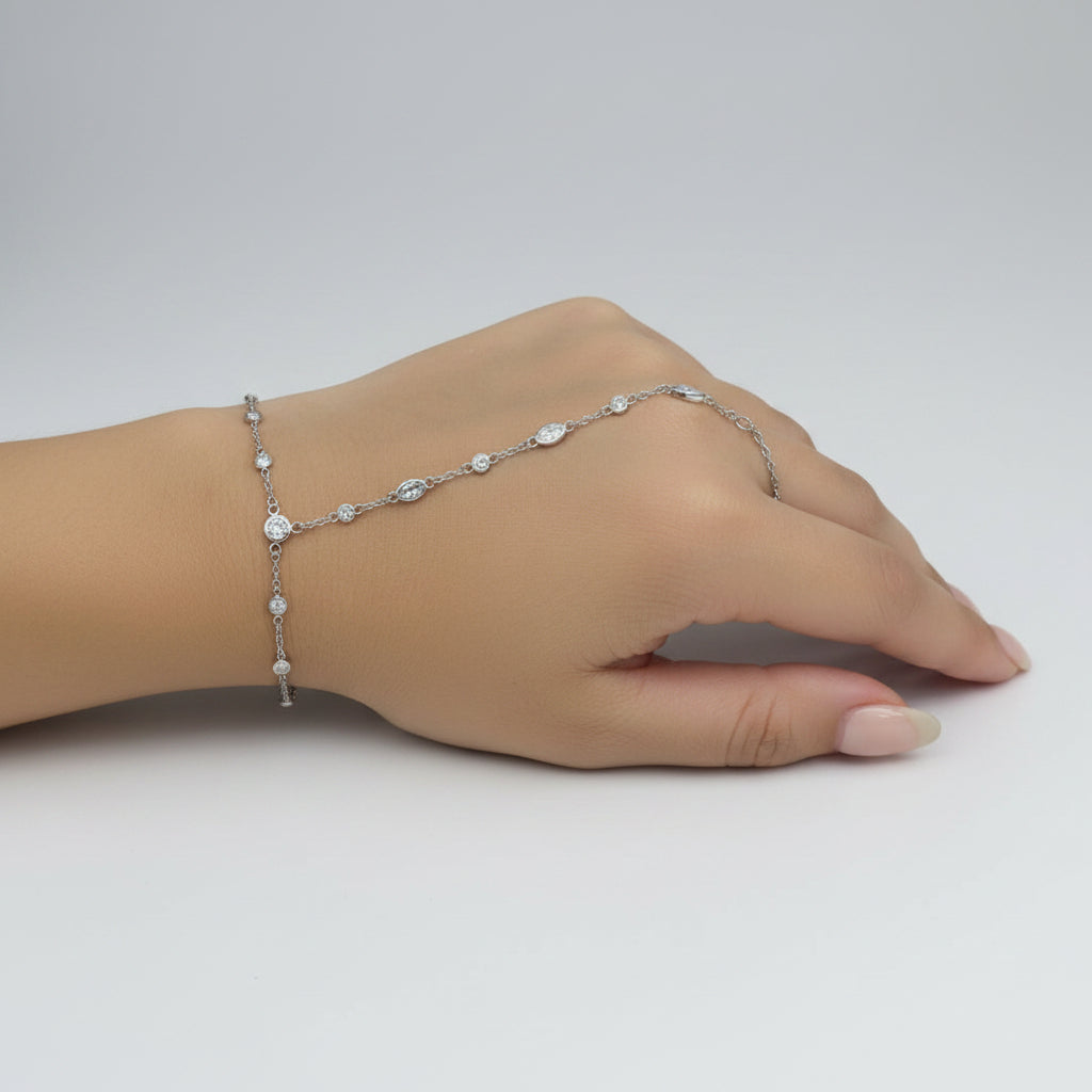 Seraphine CZ Hand Chain Bracelet
