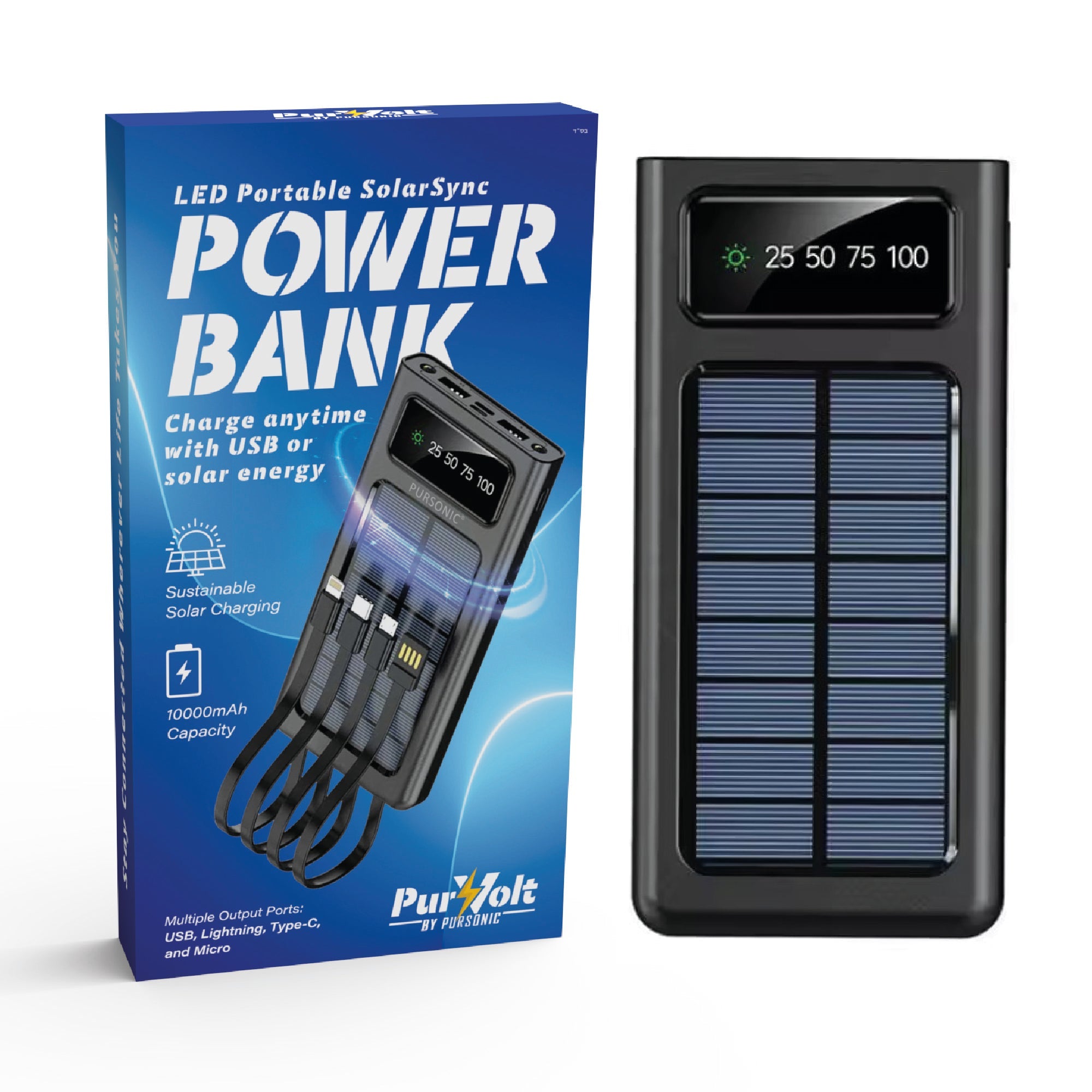 LED Portable Solarsync Power Bank –Eco-Friendly Power,Dustproof &Lightweight