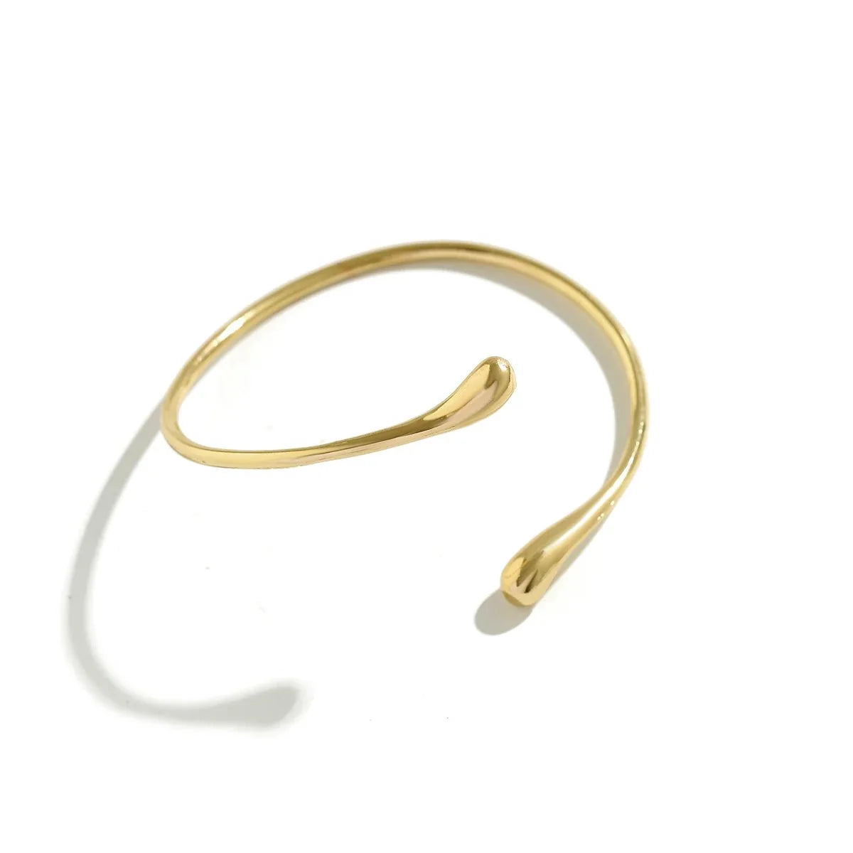 Simple Vintage Water Drop Open Cuff Arm Bangle - Silver or Gold