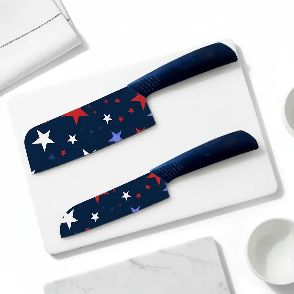 Star Printed Ceramic Kitchen Knife Set Dishwasher Safe Sharp Durable