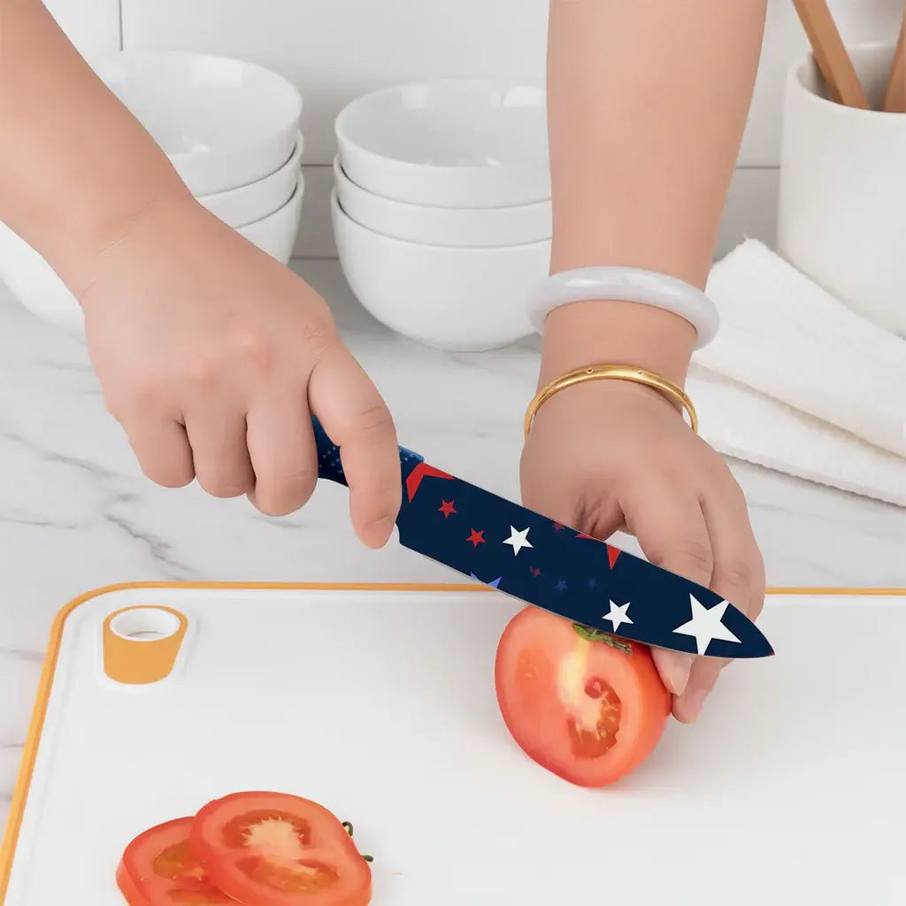 Star Printed Ceramic Kitchen Knife Set Dishwasher Safe Sharp Durable