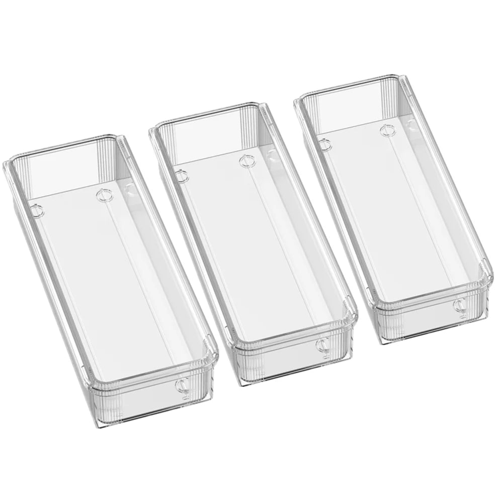 Transparent Drawer Organizer Boxes | Retractable Kitchen & Desk Storage Set