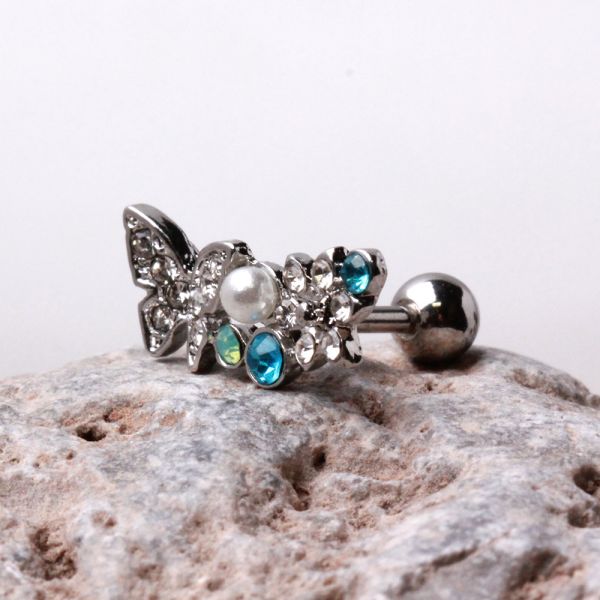 316L Stainless Steel Art of Brilliance Branched Butterfly Cartilage Earring