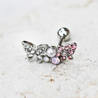 316L Stainless Steel Art of Brilliance Branched Butterfly Cartilage Earring