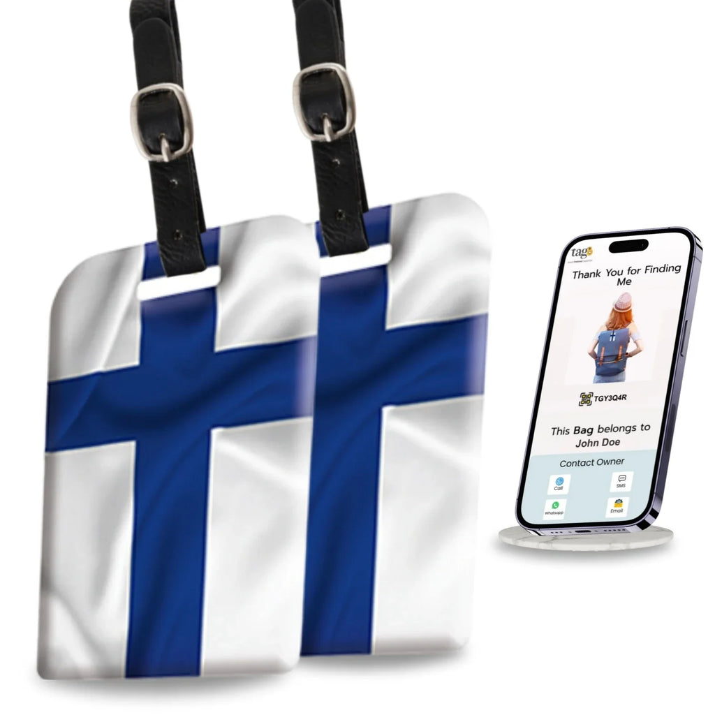 Smart Bag Luggage Security Tag -  Finland  Flag [Pack 2]