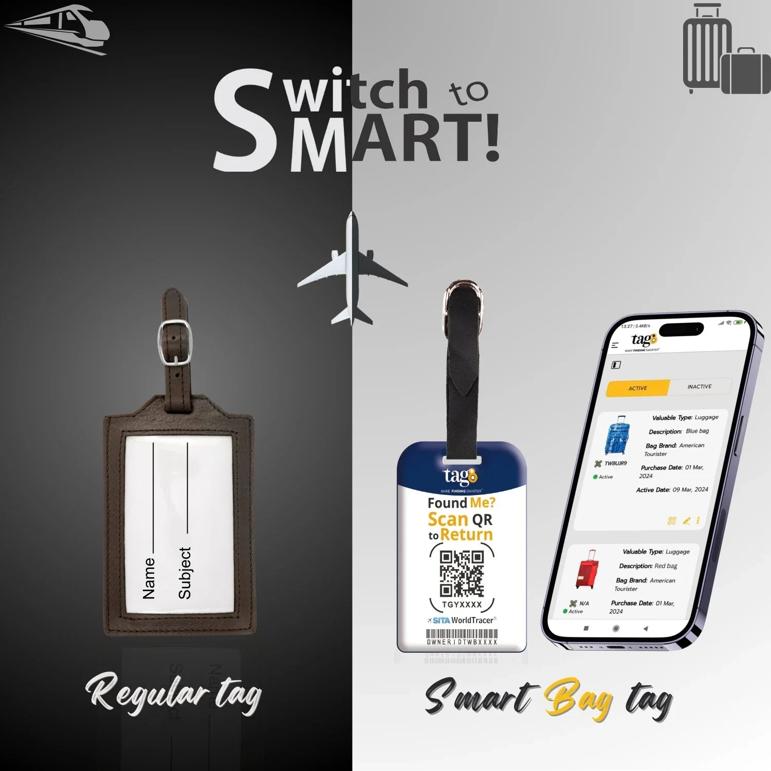 Smart Bag Luggage Security Tag -  Finland  Flag [Pack 2]