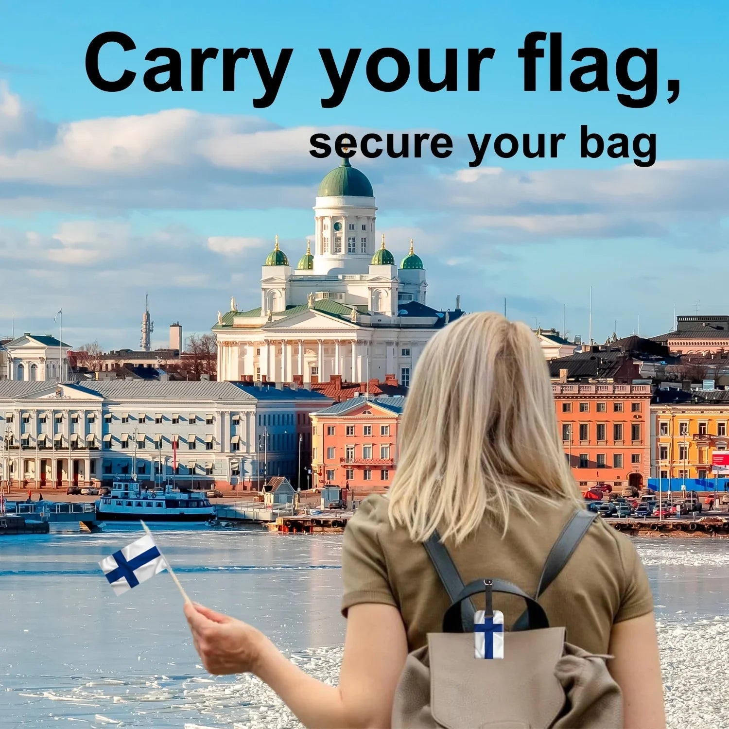 Smart Bag Luggage Security Tag -  Finland  Flag [Pack 2]