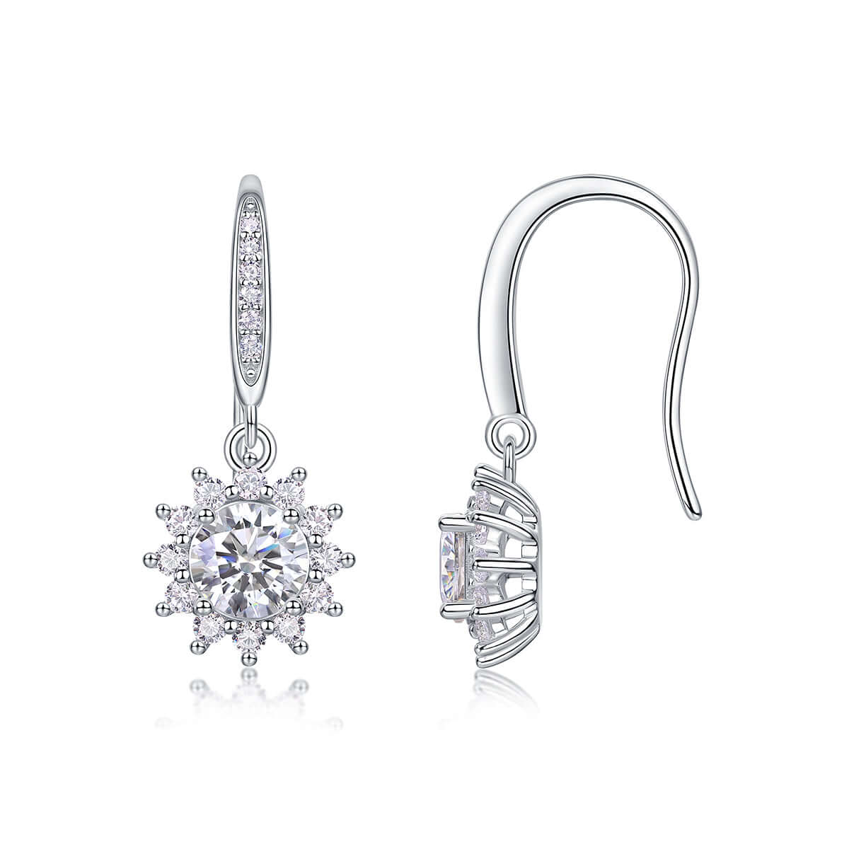 0.5 Carat Moissanite Stud Earrings – S925 Sterling Silver Platinum-Plated