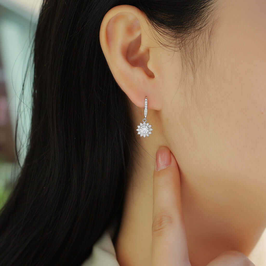0.5 Carat Moissanite Stud Earrings – S925 Sterling Silver Platinum-Plated