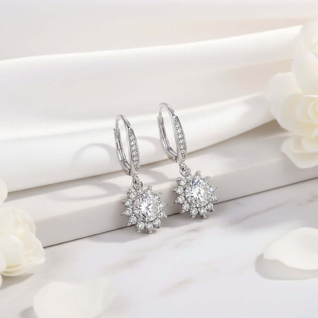 0.5 Carat Moissanite Stud Earrings – S925 Sterling Silver Platinum-Plated